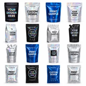 Printed Plastic 500g 1kg 2kg 5kg Zip-Lock Doypack Stand-Up Pouch with Window