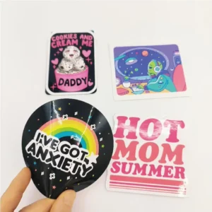 Printed Self-Adhesive Die-Cut Vinyl Custom Sticker OEM Labels, Durable Waterproof Glossy