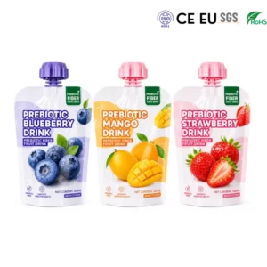 Printed Stand-Up Spout Pouch, Food-Grade Plastic Liquid Packaging Bag for Juice Puree Yogurt and Drinks