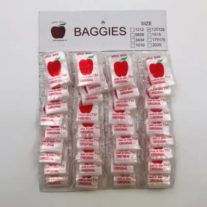 Printed Zip Lock Plastic Custom Colored Zip Lock Mini Apple Bag with Card