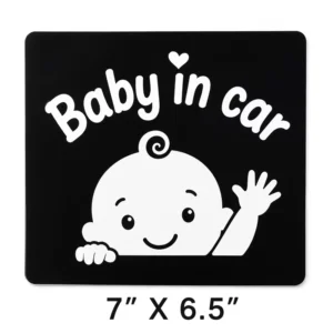 Printing Baby in Car Window Sticker Custom Die Cut Weatherproof Vinyl Cartoon Windshield Safety Warning Stickers for Vehicle