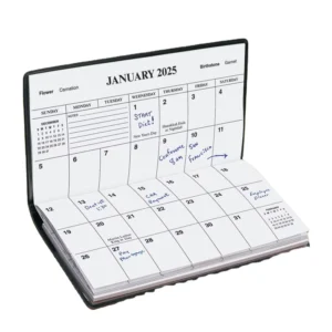 Printing Service Custom Size Monthly Desktop Calendar Stand with Pocket Photo Frame & Clock