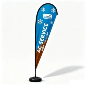 Professional Event Wind Banner with Fiberglass Flagpole Heat Transfer Printed Promotional Flag