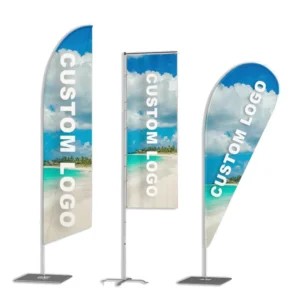 Promo Advertising Print Logo Beach Flag Banners Feather Flag Custom Advertisement Teardrop Banner Flag