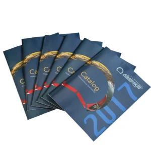 Promotion Color Catalog Printing Low Price Company Flyer Brochure with Gold Hot Foil Stamp Digital Printing