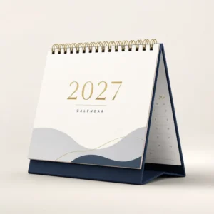 Promotion Custom Photo Frame Calendar Office Gift Saddle Stitch Spiral Binding Daily Monthly Printing Desk Calendar