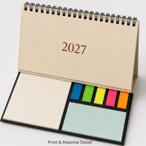 Promotional Business Trade Show Gifts School Year Desk Planner Calendar With Sticky Notes Set Index Tabs
