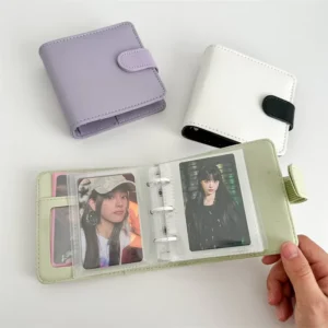 Promotional Magnetic-Closure PU Leather K-Pocket Card Holder for Storing Trading Celebrity Cards