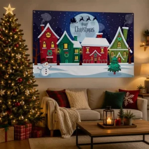 Promotional Polyester 3×5 Custom Large Size Digital Printing Screen Printed Christmas Party Decorative Backdrops Banner Flag