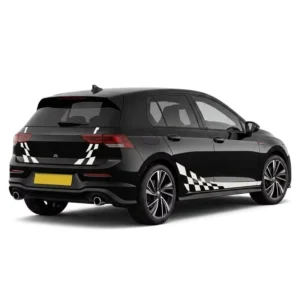 Racing Checkered Flag White Vinyl Car Side Body Stickers Waterproof Self-Adhesive Fender Decals
