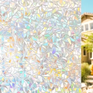 Rainbow 3D Decorative Window Vinyl Stained Glass Window Privacy Film Decals Static Cling Window Sticker