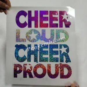 Rainbow Foil Vinyl Cheer Load Cheer Proud Heat Transfer Printing T-shirt Design