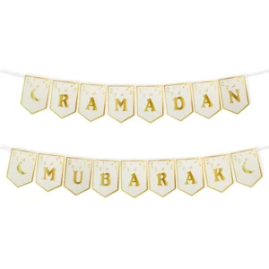 Ramadan Crescent Paper Bunting Banner, Islamic Decoration