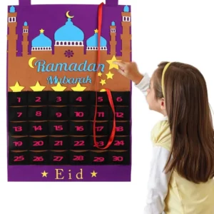 Ramadan Decorations Ramadan Calendar 30 Days Eid Mubarak Hanging Felt Countdown Advent Calendar for Kids