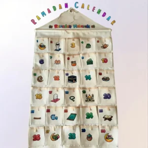 Ramadan Hanging Canvas Calendar with 30 Pockets