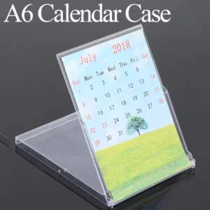 Ready Stock Plastic Yearly Desk Calendar Planner Desk Calendar Stand Case Crystal Calendar Case