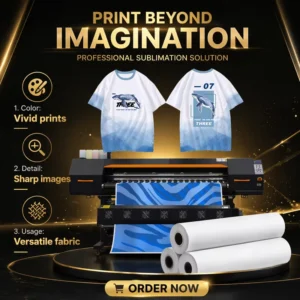 Ready-to-Press Sublimation Heat Transfer Paper, Fast Drying, 98% Transfer Rate, White Paper, for Custom T-Shirts