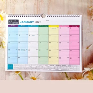 Ready to Ship English Calendar Wall Hanging Calendar Spiral Binding Different Design
