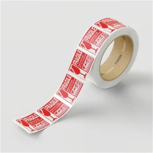 Ready-to-Ship Self-Adhesive Shipping Box Tape 250pcs Per Roll Fragile Stickers Warning Packaging Labels Wine Print