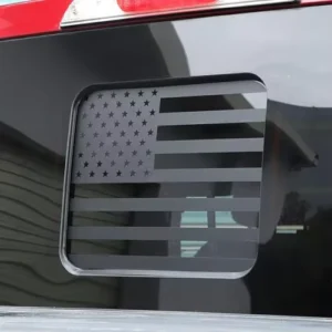 Rear Middle Window Matte Black American Flag Decal for F150 F250 F350 Vinyl Sticker