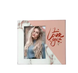 Rectangle Vertical Sublimation Blanks PU Leather Photo Frames for Valentine’s Day Tabletop Display