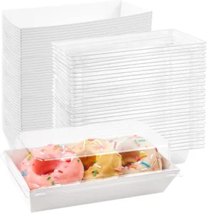 Rectangular Transparent Plastic Container for Biscuits, Snacks, Sandwiches and Cake