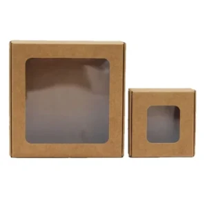 Recyclable Custom-Made Kraft Paper Box with Window, Airplane Box, Black Card Square Box, White Card Paper Box, Four-Color Printing