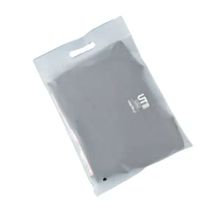 Recyclable Custom Printed Matte Zip Lock Plastic Clothing Packaging Bag with Die-Cut Handle