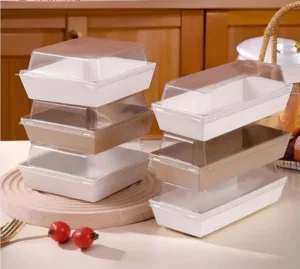 Recyclable Food-Grade PET Bakery Dessert Packaging Box Disposable Plastic Takeout Biscuit Pastry Cake Container with Lid