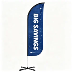 Recycled 110G Polyester Printed Outdoor Banner Flag Pole with Ground Spike Base