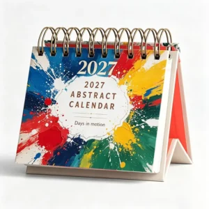 Recycled Art Paper Twin Coil Flip-Over Desktop Calendar Home Office