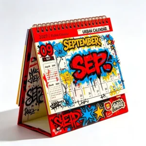 Recycled Coated Paper Foldable Desktop Table Calendar for School