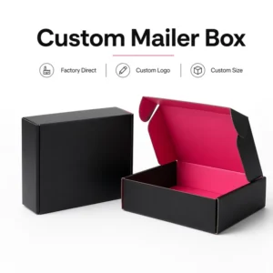Recycled Kraft Paper Corrugated Foldable Mailer Shipping Box Printed Design for Apparel Cosmetics and Gifts