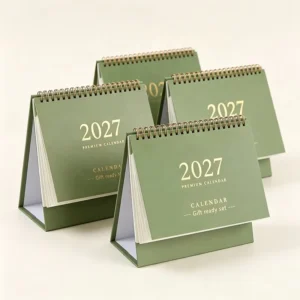 Recycled Paper Wire-O-Bound Flip-Over Desktop Calendar Monthly Planner