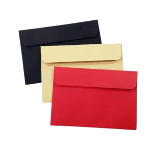 Red, Kraft, and Black Paper Envelopes, Vintage European Style for Cards, Scrapbooking, and Gifts