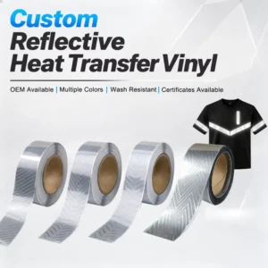 Reflective Heat Transfer Vinyl for Teamwear, Iron-On Reflective Material, Custom Heat Press