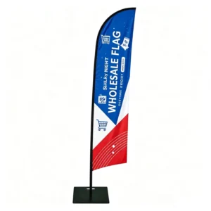 Reinforced Blade Flag Banner Fiberglass Pole Waterproof Printed Advertising Feather Banner