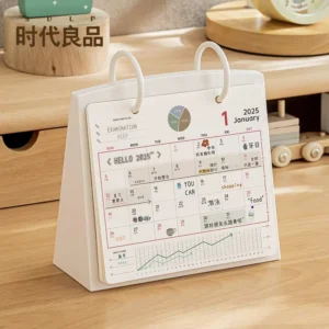 Reinforced White Cardboard Double-Sided Recording Self-Discipline Planning Desk Calendar