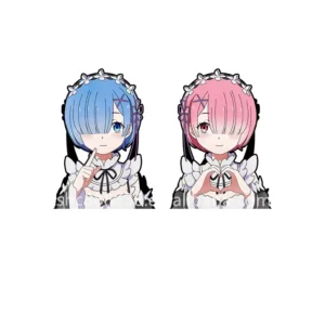 Rem-01 Anime 3D Moving Cartoon Car Sticker, Waterproof Eco-Friendly Decal