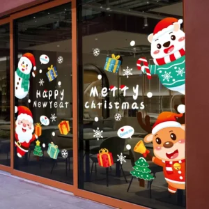 Removable Window Die-Cut Vinyl Stickers Static Electrostatic Glass Christmas Window Sticker