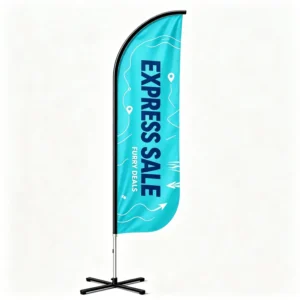 Replaceable Printed Teardrop Banner 3x5ft with Fiberglass Pole