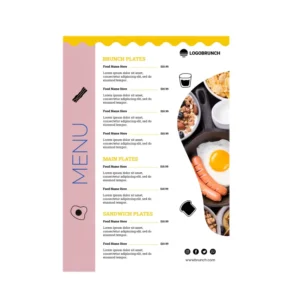 Restaurant Food Menu Printing Best Brochure Flyer with Coated & Art Paper Offset Printing