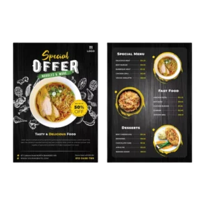 Restaurant Food Menu Printing Brochure Flyer