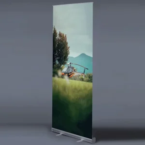 Retractable Roll-Up Aluminum Banner Stand for Indoor and Outdoor Use