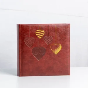 Retro 4×6-inch 10x15cm Photo Album, 200 Photos, Gold Foil Debossed PU Leather