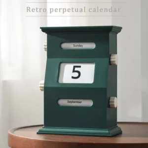 Retro Aesthetic Perpetual Calendar Creative Office Desk Calendar Light Luxury Decoration Premium Ornament Table Calendar