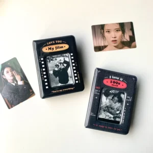 Retro Black 3-Inch Photo Album, Idol Photocard Storage Book, Kpop Binder and Photo Holder