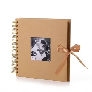 Retro Black Paper Card Clipbook Bowknot DIY Photo Album Window 8-Inch Ribbon Scrapbook Coil Binding Factory