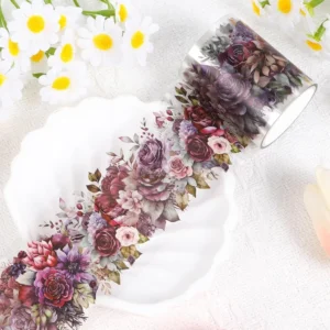 Retro Watercolor Flowers Sticker PET Waterproof DIY Scrapbook Decorative Self Adhesive Stickers