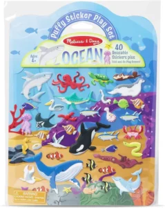 Reusable 3D Puffy Sticker Play Set for Kids, Ocean Series